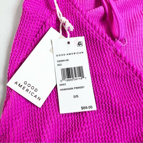 NWT Good American Swim Good Always Fits One Piece Hawaiian Pink 5/6 2X-3X - Picture 8 of 11